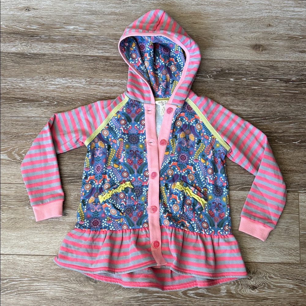 Matilda Jane Pink Floral Raincoat with Stripes